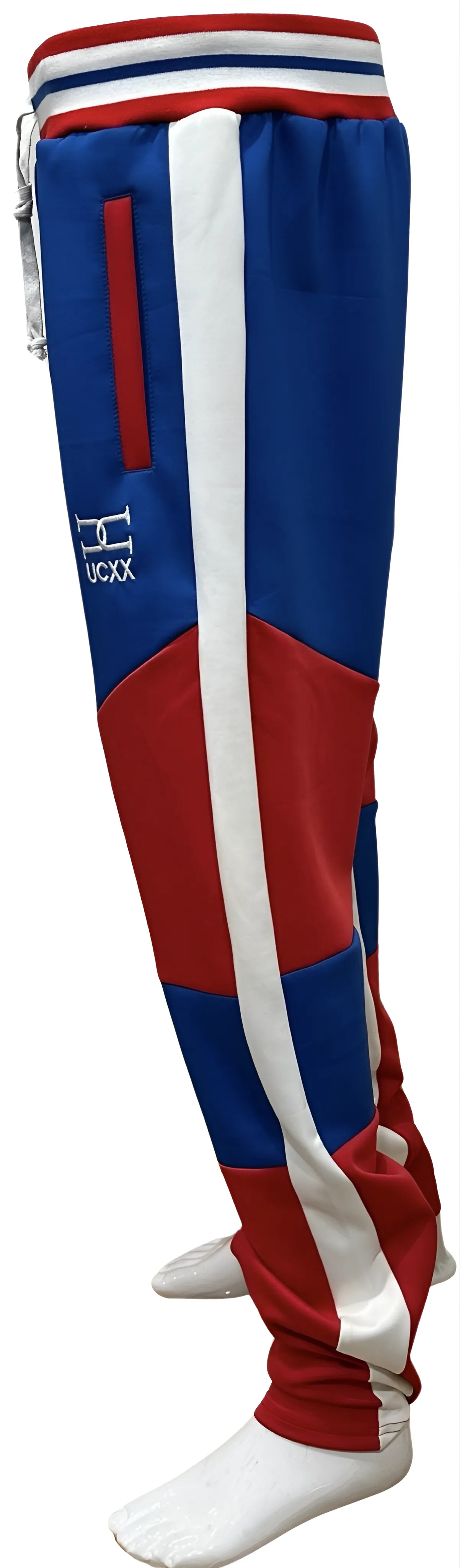 ^UCXX^ (BLUE-RED) TRACK PANTS (ACTIVEWEAR)