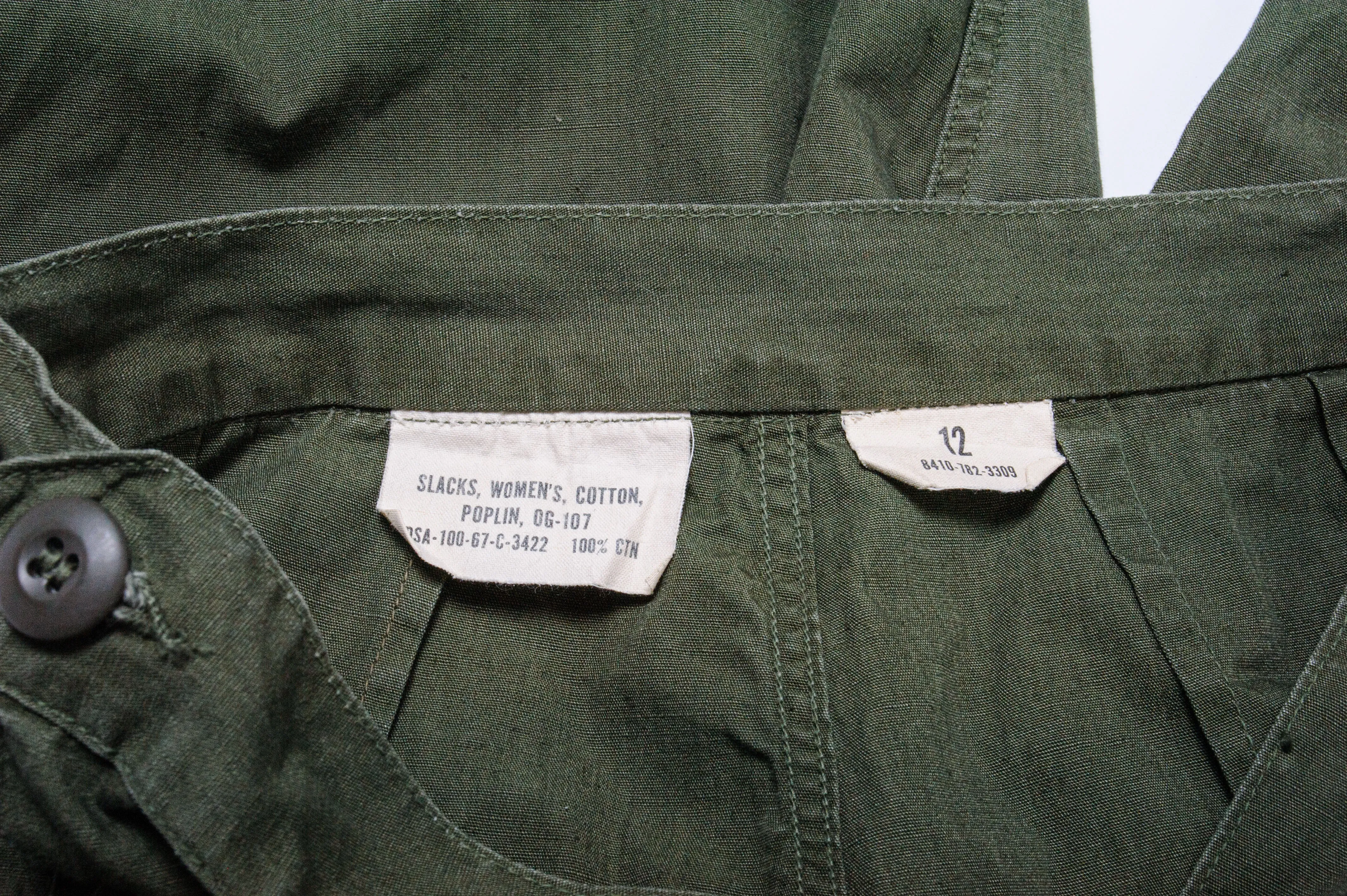 US ARMY FIELD TROUSERS PANTS WOMENS SLACKS 1967 VIETNAM WAR SIZE 26X32