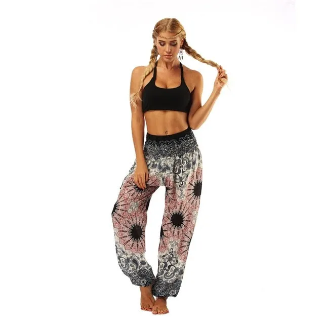 Vintage Printed Casual Boho Beach Summer Pants