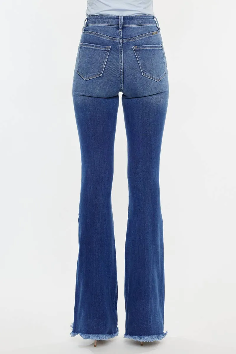 Western KanCan High Rise Frayed Hem Flare Jeans