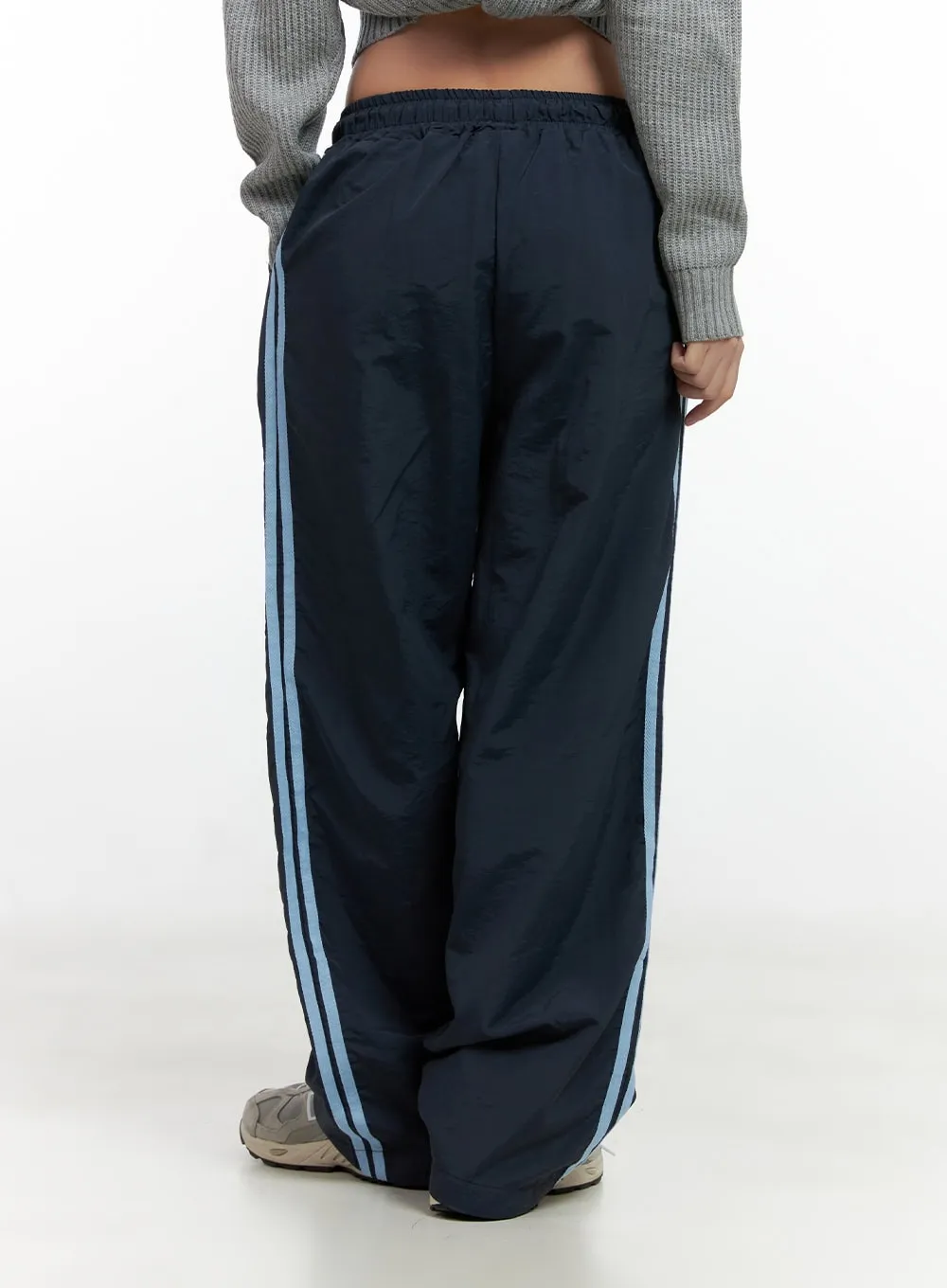 Wide-Leg Contrast Track Pants CN412