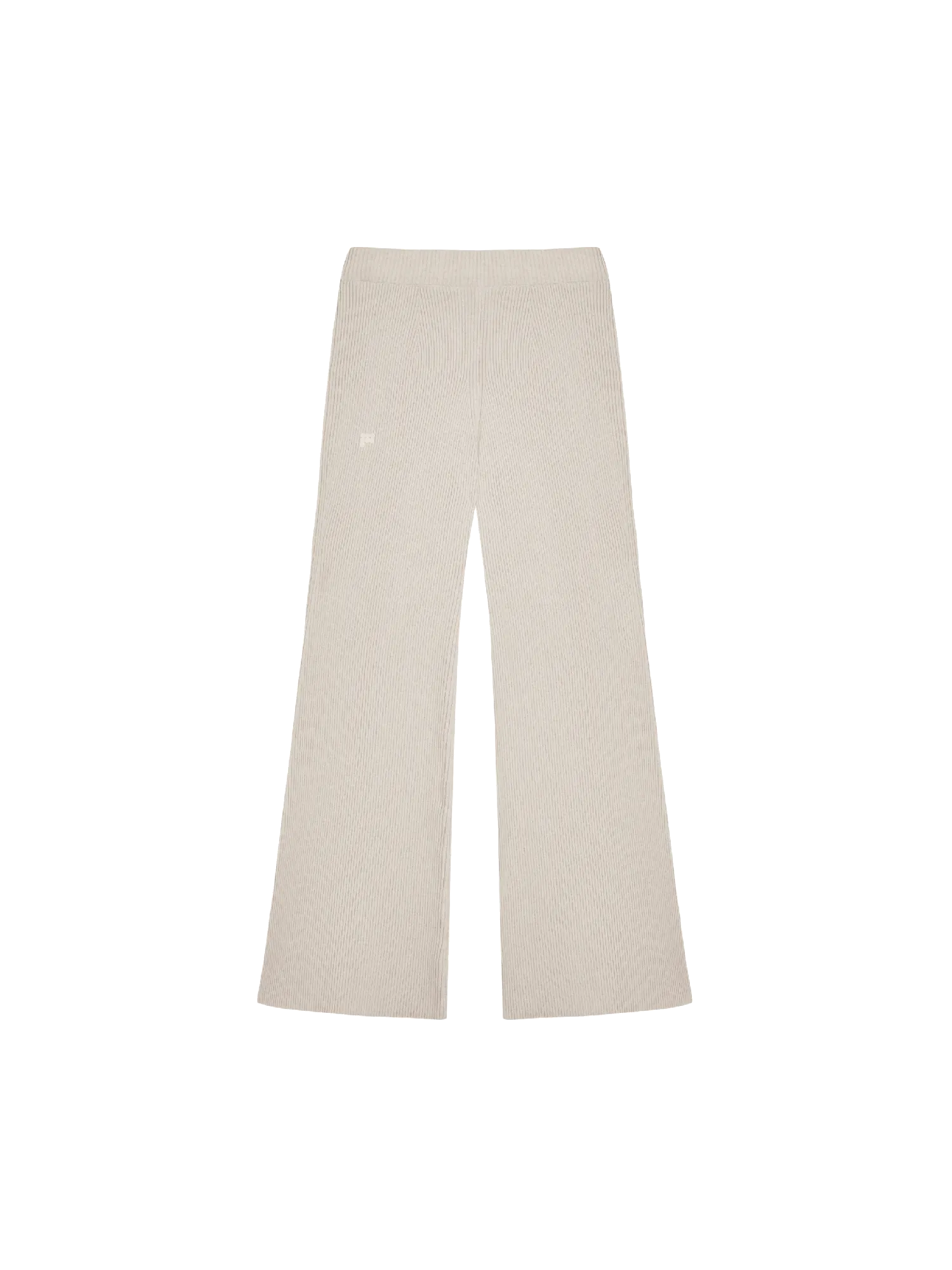 Women's Recycled Cashmere Rib Track Pants—oatmeal