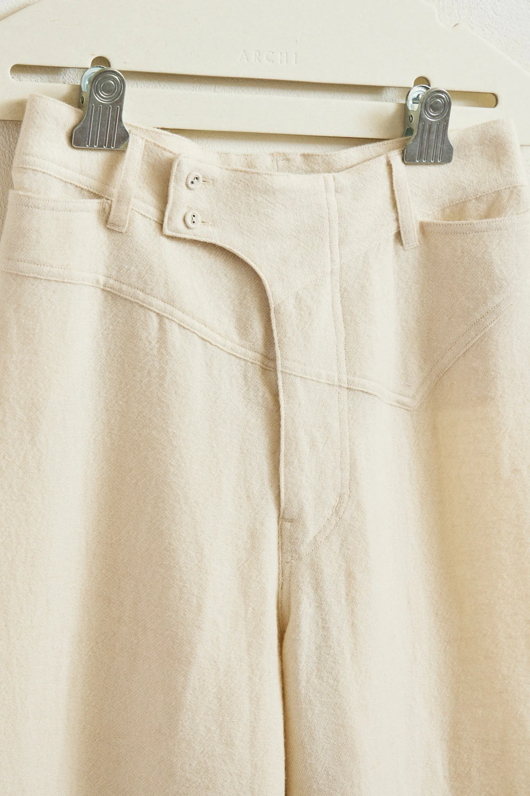 Wool Linen Wide Slacks